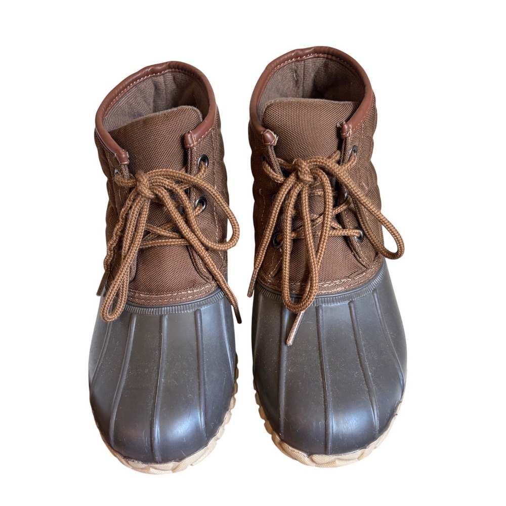 St. Johns Bay Denton Brown Quilted Ankle Duck Boots Womens 6M 100-1023